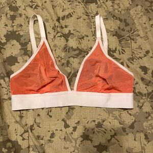 Negative Underwear Sieve Triangle Bra in Peach - Sheer Mesh Wireless - Size 1